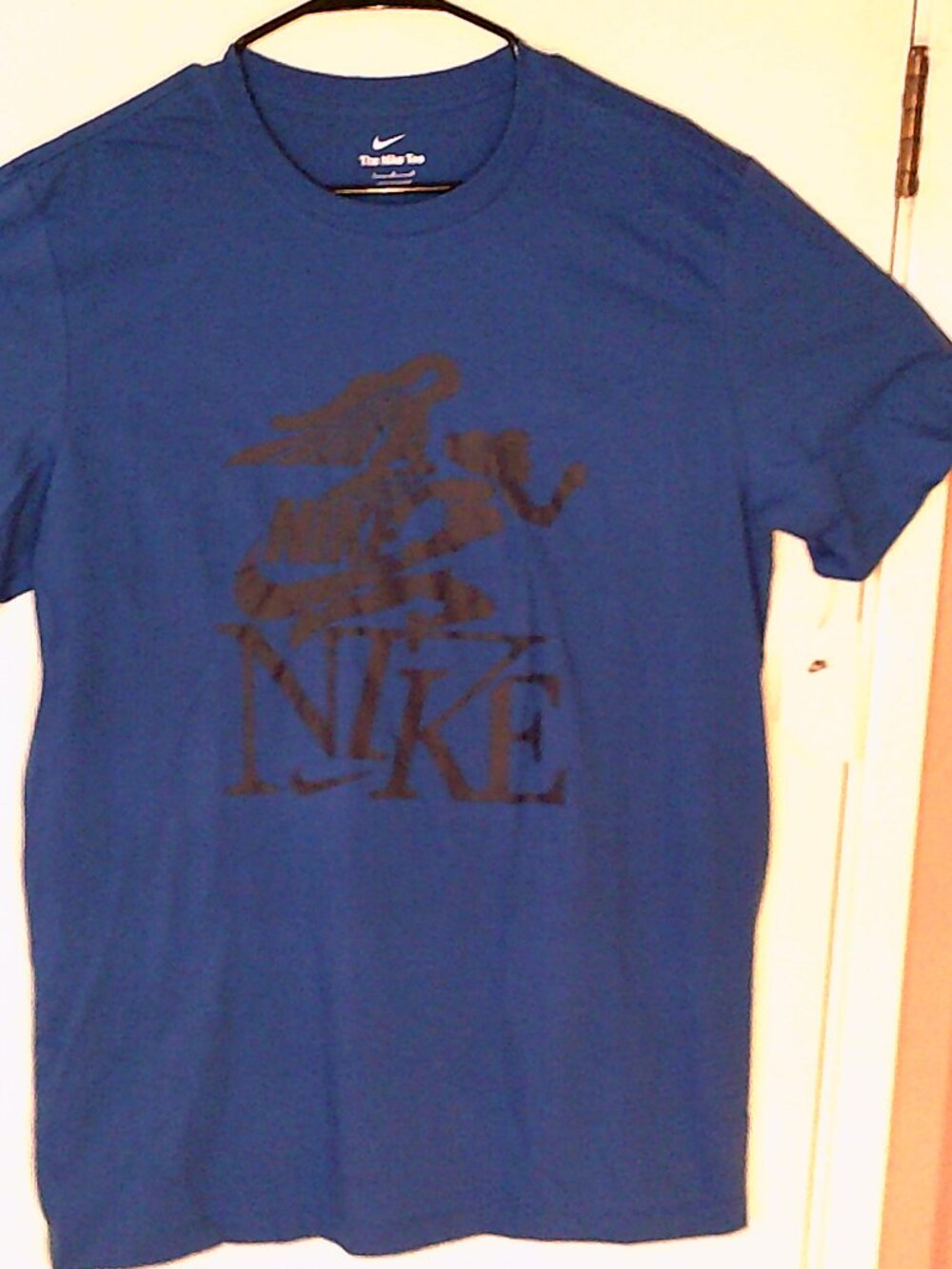 NEW NIKE RUNNING "Goddess of Running Tee" MEN'S BLUE BLACK T-SHIRT L IH1824-480
